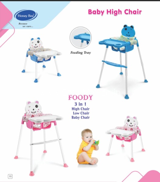 Honey Bee High Chair || 3 in 1 High Chair Low Chair Baby Chair 