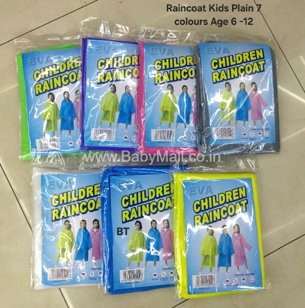 EVA Children Raincoat Kids Plain Col Small 6-12 Year || Item No.27-17-8