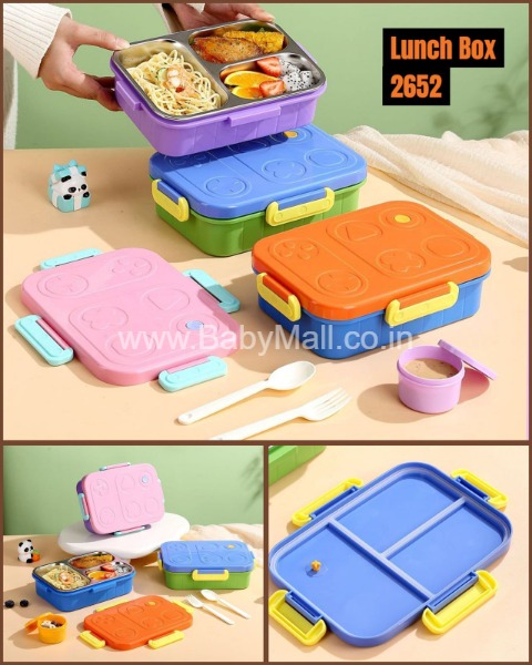 Iqix || SS Lunch box || Lunch In 3 partition Style || With Insulated Material || Item No:2651\2652