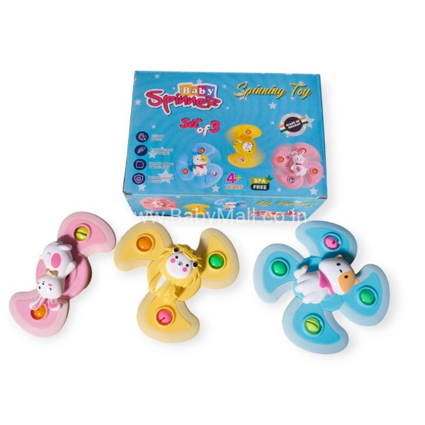 Toy Bharat || Baby Rattle + Spinner 3 PCS Spinner || Spinning Toy || Item No:ST-NE-08