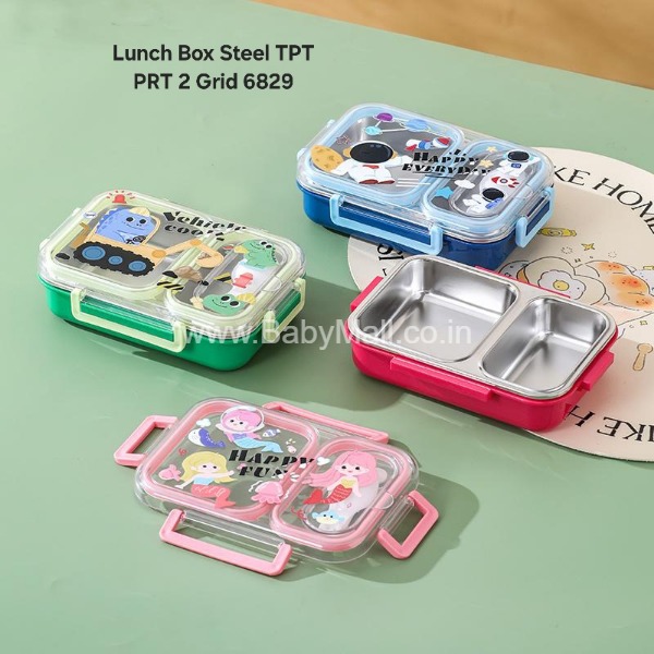 The Food Doesnt Mix || Independent Printed Lunch Box Stainless Steel Seal 2 Section Grid || Item No:6829