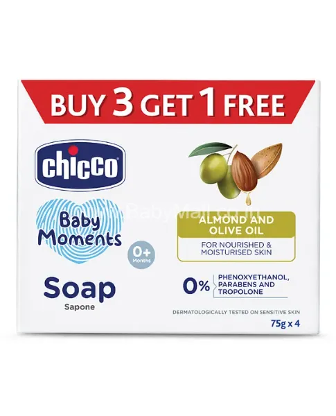 Chicco Baby Moments Baby Soap || Almond And Olive Oil 500g