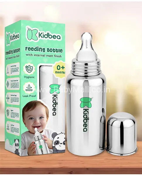 Kidea Feeding Bottle Your Care Partner]Stainless Steel Printed Feeder 250ML 