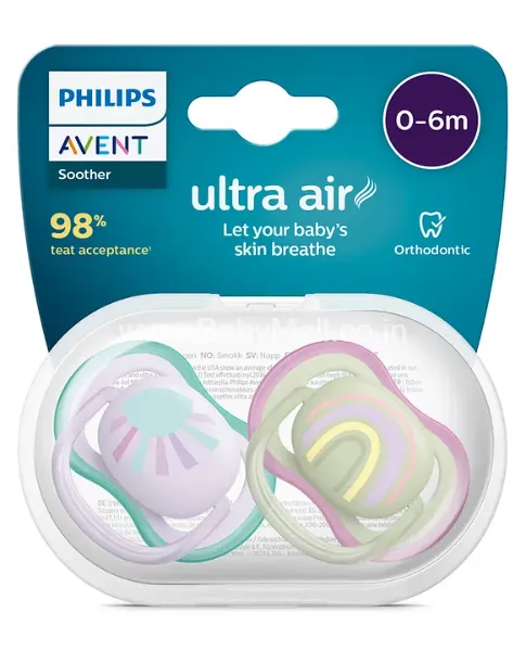Philips Avent Soother Pair of 2 Pcs Set Ultra Air 0- 6  Month
