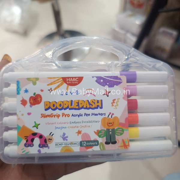 Doodledash Slim Grip Pen Acrylic Pen Markers 12 colors || ACMP-9269(HMC)