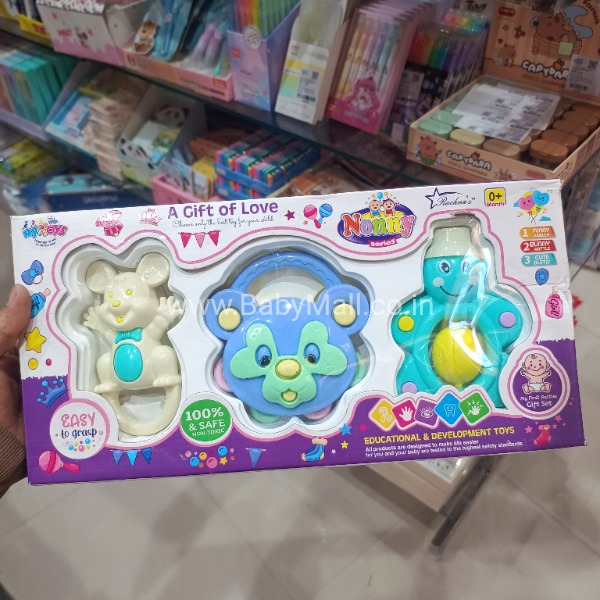 Nonny Series My oys || Infant Gift Set Rattle Set || Pack of 3|| SKU:4105