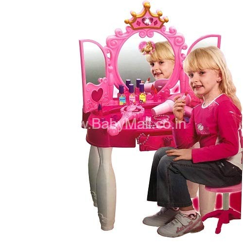JohnMacc Glamour Mirror Girls Make Up Dressing Table || Kids Pretend Play Toy Beauty Mirror Vanity Play Set || Product Item No.DHT-Rp-10330