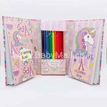 Book Shape coloring Book Set With Color Book And Scratch Book ( 880 )