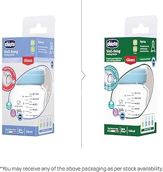 Chicco Glass Feeder || Well-Being Feeding Bottle || BPA FREE 120ML