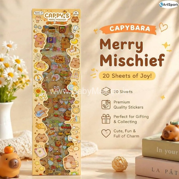 Kawaii-Q Follow Your Joy || Decorative Stickers || Cappys Merry Mischief Stickers || Item No:DS-3096A(KQ)-CMM