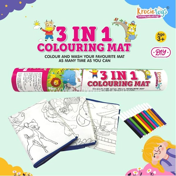 Manku 3 In 1 Colouring Mat || Colour & Wash Your Favorite Mat As Manly Times As You Want || Item No:AC054