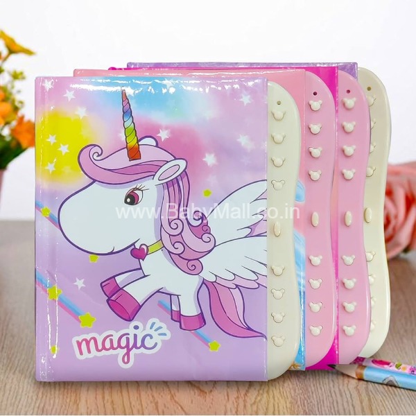 Aloha Unicorn Mixed Character Lock Diary || Item No:M32K-B0259