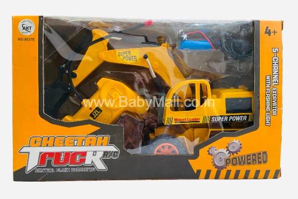 Pick & Nick Toys JCB ||  Cheetah Truck Remote Control Flash Excavator ||  5-Channel Flashing Lights For Kids || Item No:8037
