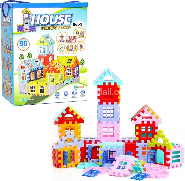 Ekta House Building Blocks Set-3 || Imagine & Create || 96 Pieces || Item No:EK-012