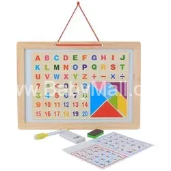 (Small) White & Black Wooden Magnetic Board With Magnetic Stickers