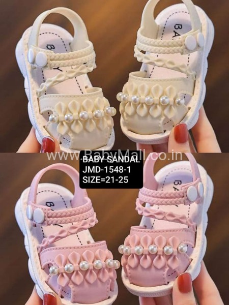 Baby Cream Stone Silicone Rubber Sandle 