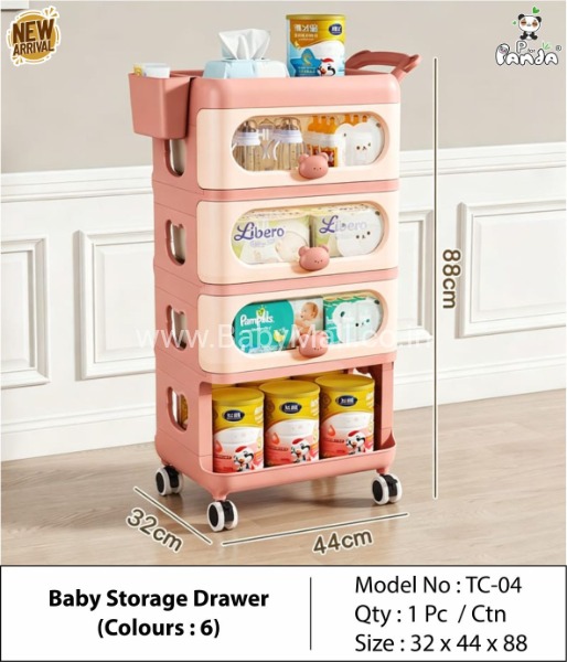 Kafee Bear || Bear Trolly Sunshine Cabinet Almirah 4 Shelf || Item No:TC-04