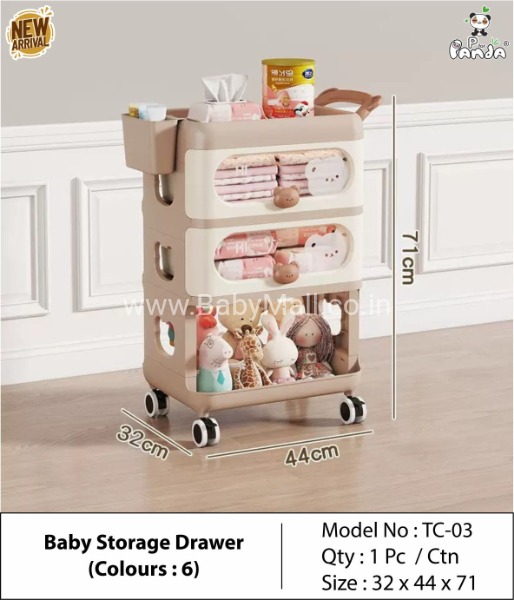 Kafee Bear || Bear Trolly Sunshine Cabinet Almirah 3 Shelf || Item No:TC-03 
