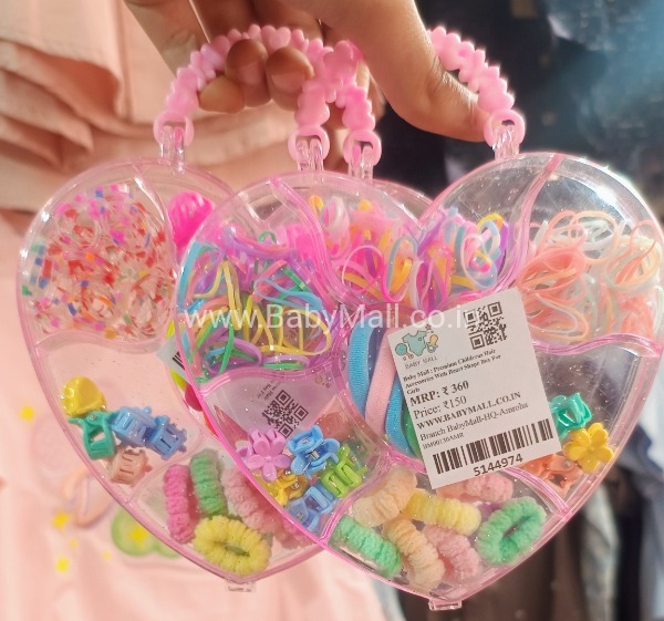 Premium Childerns Hair Accessories With Heart Shape Box For Girls 