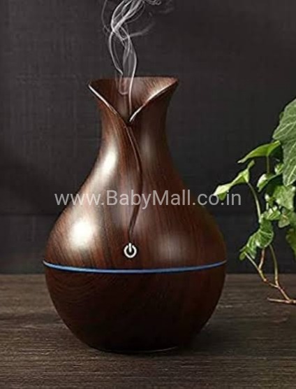 Flower Pot Wooden Ultrasonic Aroma Humidifier With Color Changing LED || RK-410-1