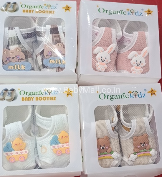 Organic Kidz || Baby Booties Rabbit Teddy Bunny Dear Face || NB Baby Shoe 12 to 14 