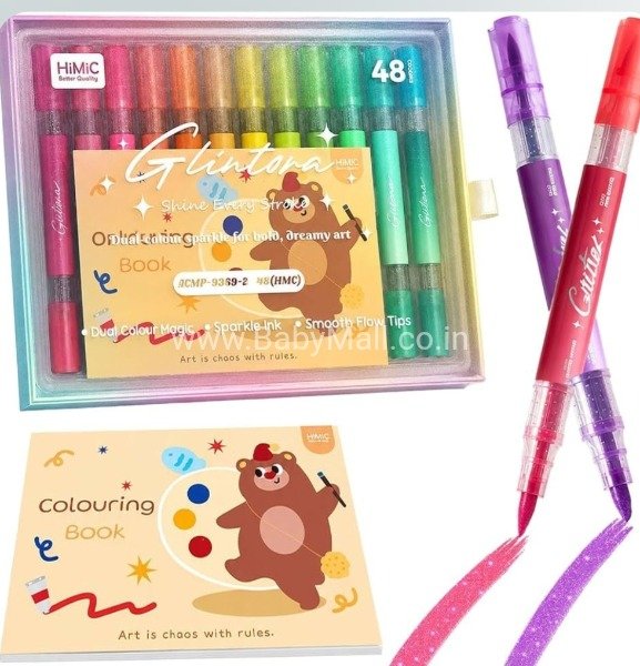 HIMIC Better Quality || Glintora Shine Every Stroke || Dual Colour Sparkle For Bold Dreamy Art 24 Colour || Dual Colour Magic || Sparkle Ink || Smooth Flow Tips || Item No:ACMP-9369(HMC)