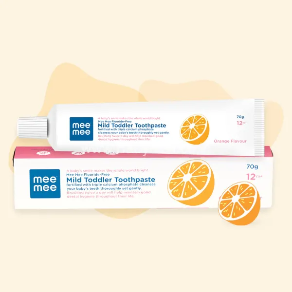 Mee Mee Fluoride Free Mild Toddler Toothpaste Orange Flavour || Item No.MM-3600