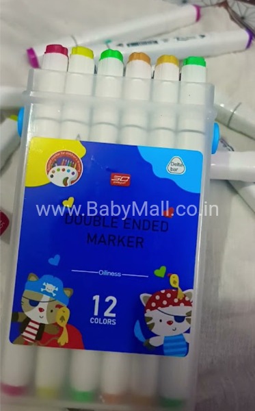 Double Headed Marker Calligraphy Head, Hard Head 24pc Colors Set || CY-818-24