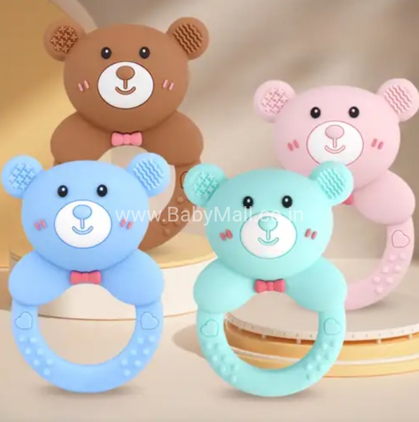 P For Panda Easy Grip Silicone Teether With Rattle || Teddy Shape & Mix Shape