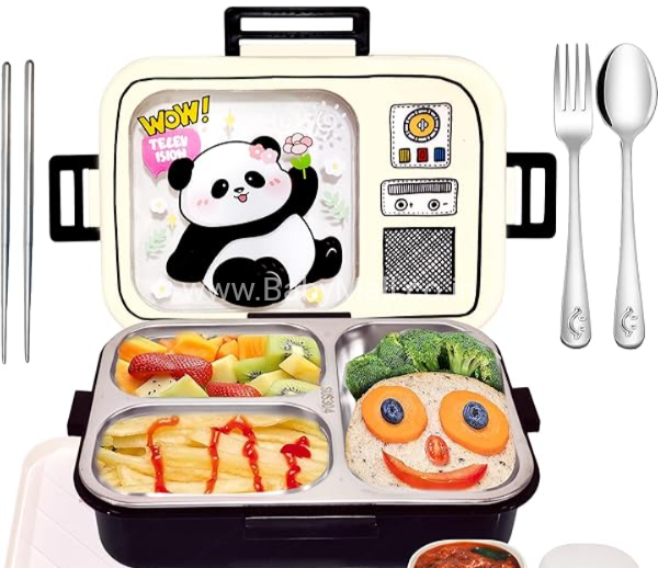 Fooddict Wow Teleision Bright And Beautiful Pandee TVee Lunch Box Stainless Steel 750ml || Item No. LB-8979 ||
