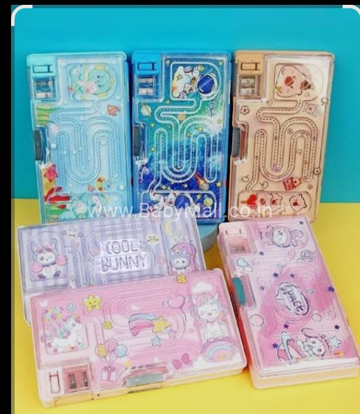 XPM Good Quality || Mix Character Print Pencil Box Wide With Pin Ball Game || Item No:XPM-5586