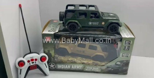 Pick & Nick Toys || Indian Army Commando Car Jeep Rechargeable Racing Remote Control || Music || Item No:9666ar
