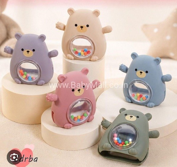 P For Panda capylara  Silicone Teether With Rattle With Box || Soft Comfortable || 3+m