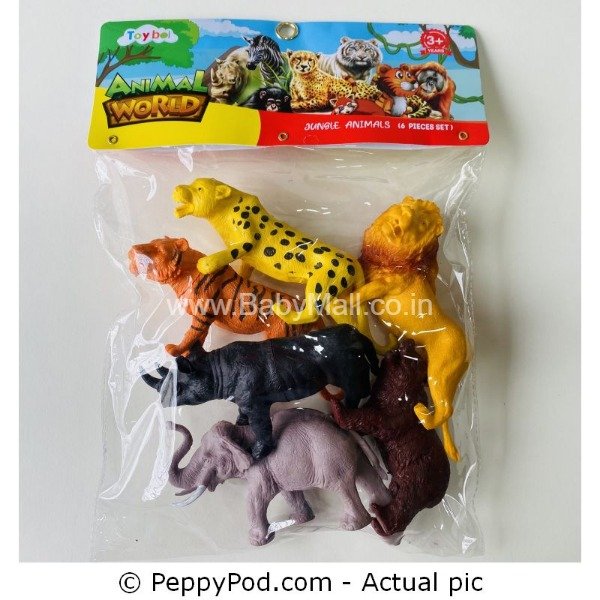 Toyboi || Animal World Rubber Toy 6 Pcs Set || Item No:TB4001