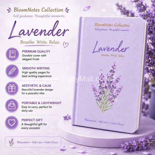 Lavender Beautiful diary || Bloom Notes || thoughtful Moments || Breathe , Write, Relax ||