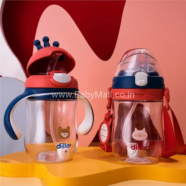 Diller Baby Antlers Children Straw Cup & Silicone Spout Sipper 2 In 1 Tritan 270ML || Item No:74.PP