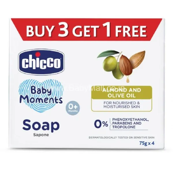 Chicco Baby Moments Baby Soap || Almond And Olive Oil 300g
