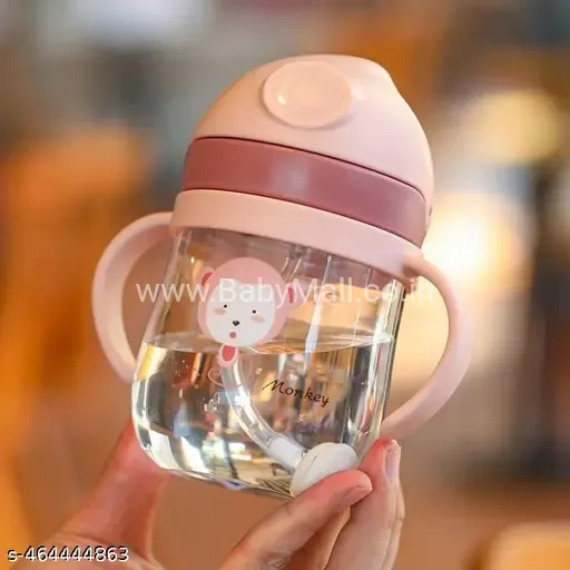 Monkey Print Plastic Straw Sipper With Hendel 250ML 